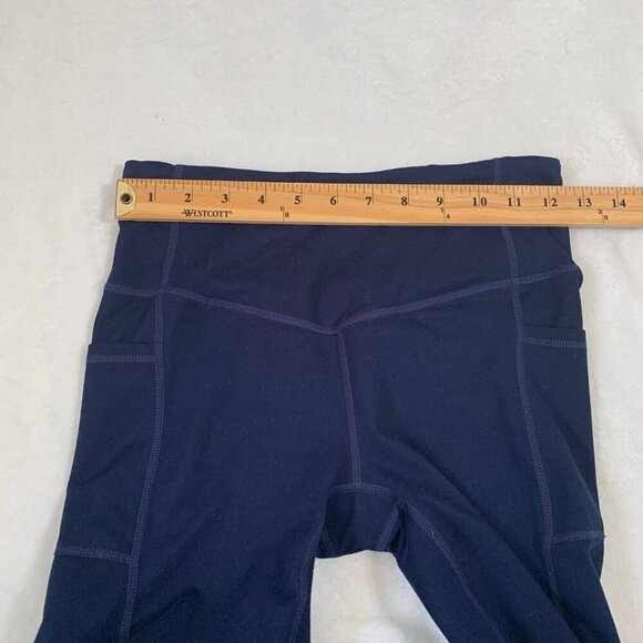 Gaiam dark blue ankle length pull on elastic waist workout yoga leggings - Picture 8 of 11